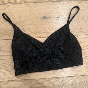 Black Animal Print Bralette lululemon size 6 leopard print